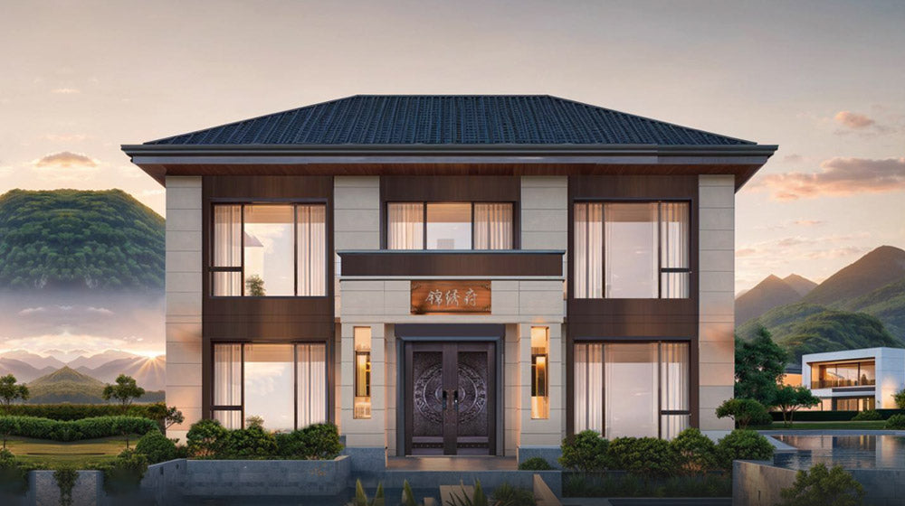 USA/AU Standard Light Gauge Steel Frame Luxury Prefab Steel Structure Building Athens House