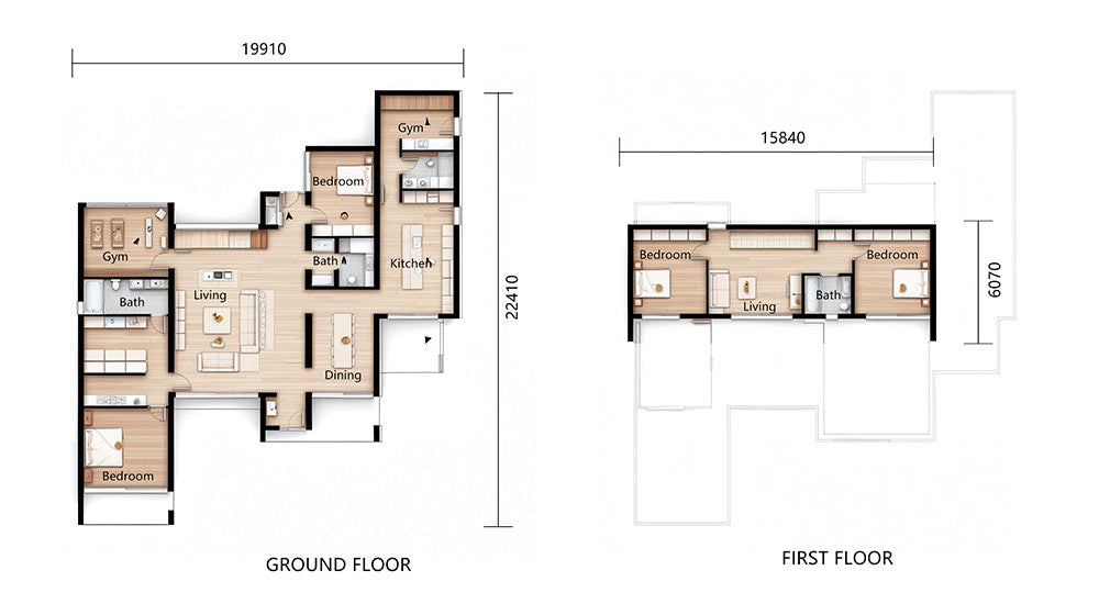 Luxury 2nd floor Prefabricated house Villa with Light Steel Structure modular House
