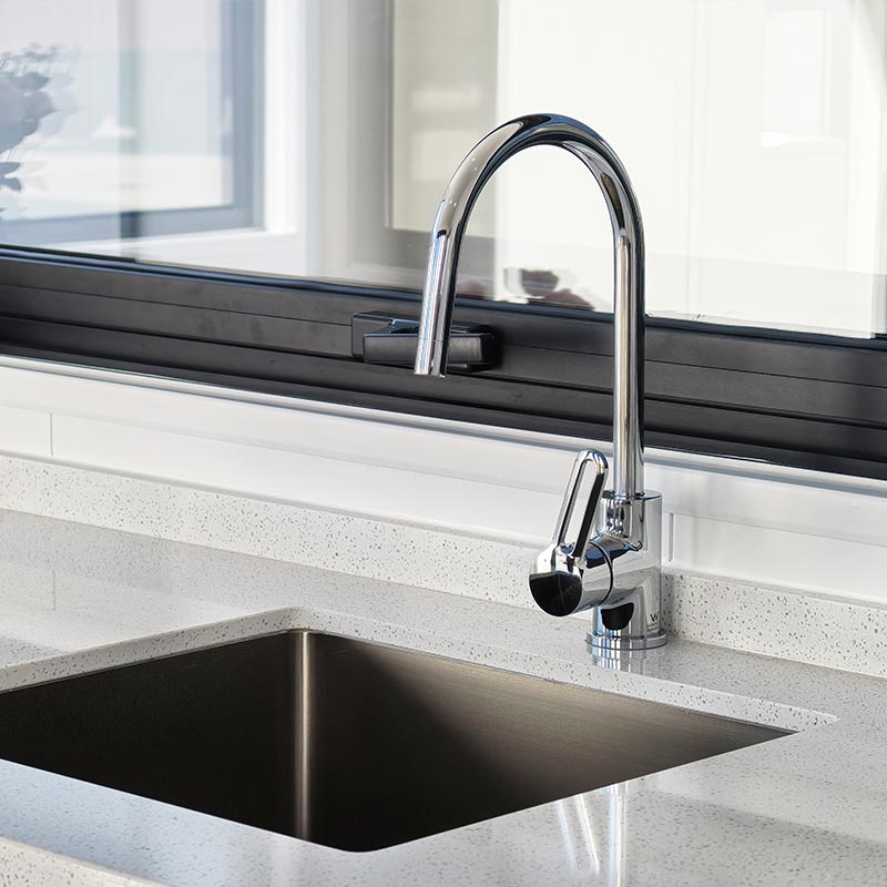 kitchen faucet All-Copper Kitchen Faucet Modern Hot Cold Dual