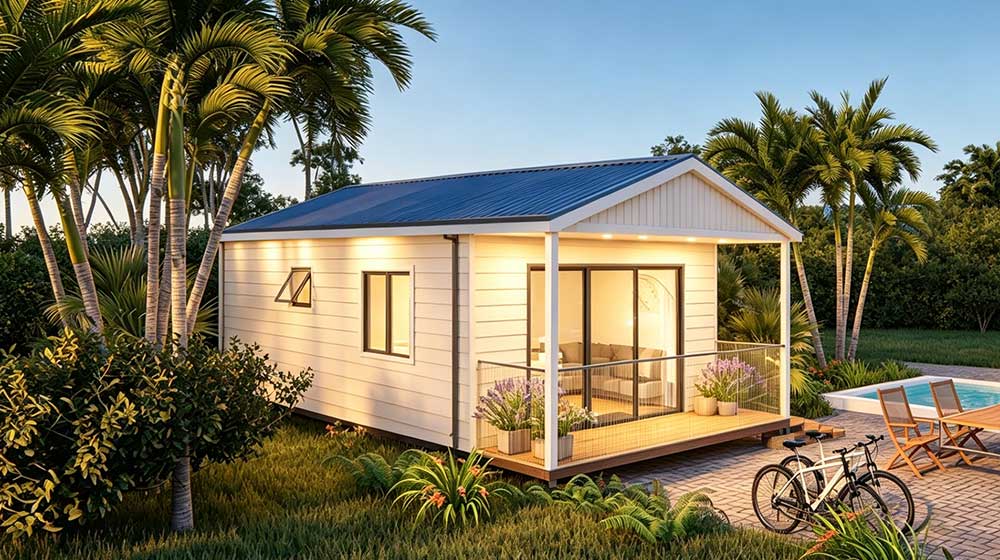 Modern prefab foldable house Polaris House granny flat in New Caledonia