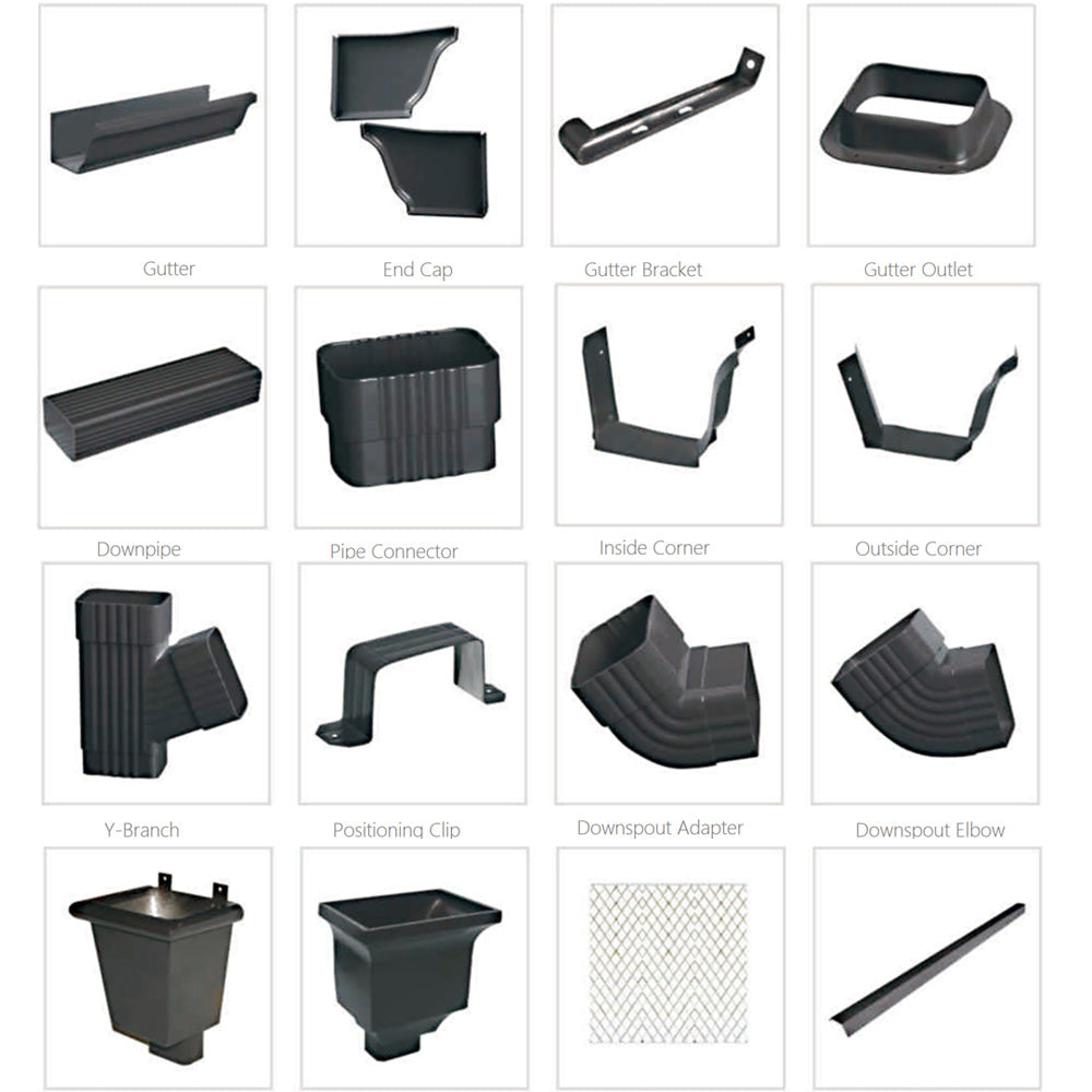Gutter & downpipe-Aluminum gutter and downpipe (Optional Colors)