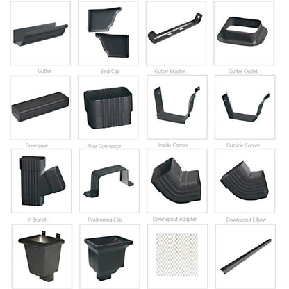 Gutter & downpipe-Aluminum gutter and downpipe (Optional Colors)