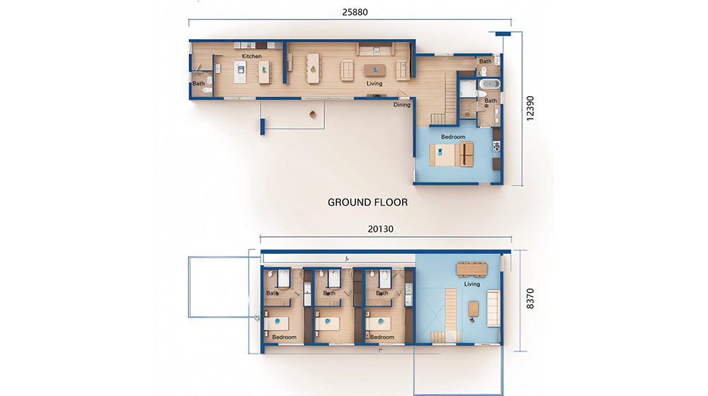 AS/US Light Gauge Steel Frameing Prefabricated Homes Luxury Modern Prefab Villa Single Family Homes