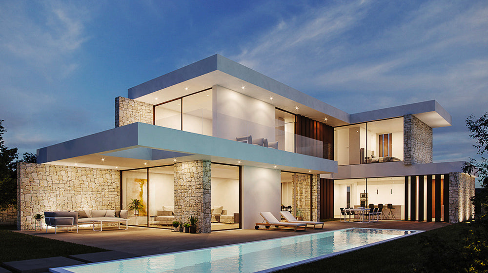 Prefabricated Country House 3 Bedroom Villa with light steel frame