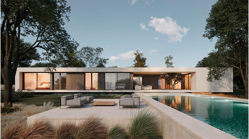 prefab house villa luxury Porto House light stee frame panelized wall system