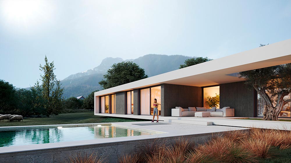 prefab house villa luxury Porto House light stee frame panelized wall system