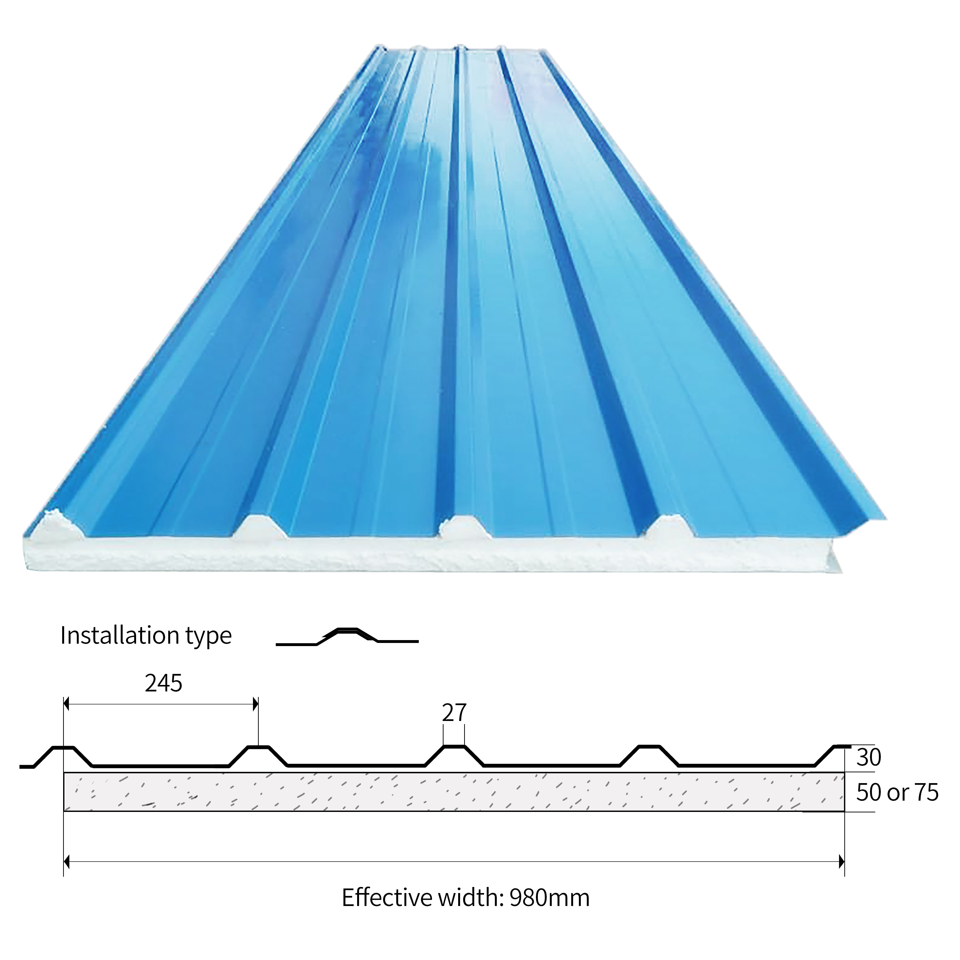 EPS sandwich panel for foof wall cladding Cladding-Colorbond steel she ...