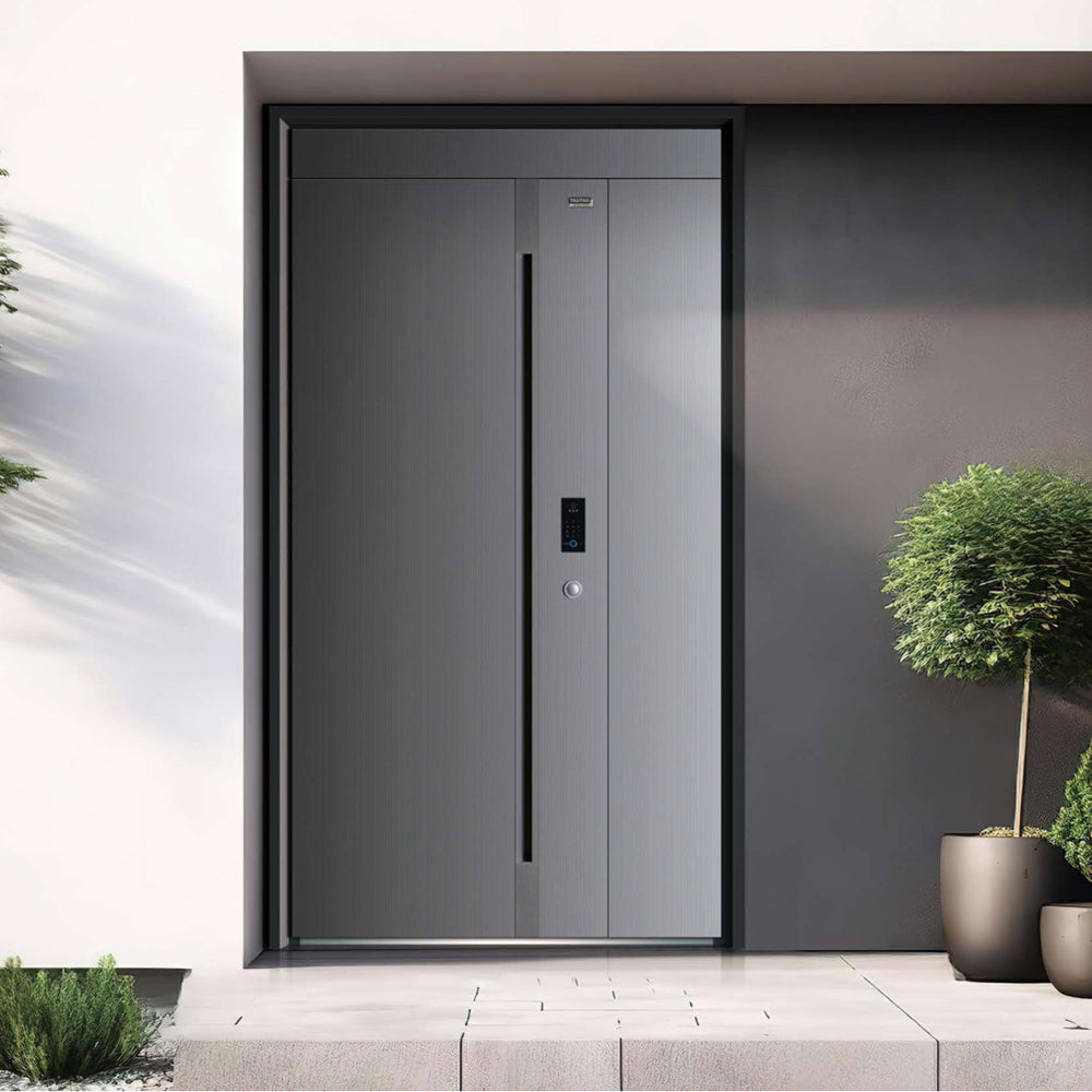 Exterior door-Steel security door for prefab luxury villa steel house kits