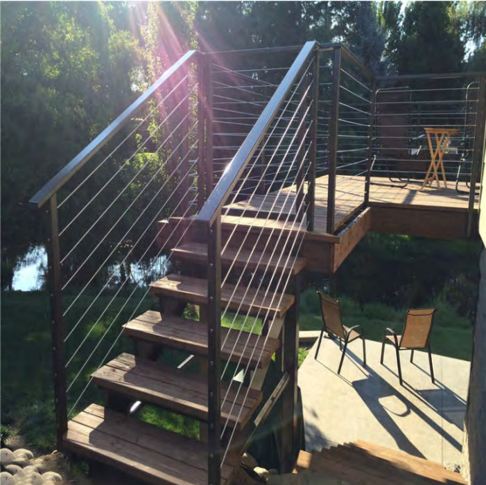 Metal railings | stairs & railing system for prefab luxury house Indoor and outdoor staircases