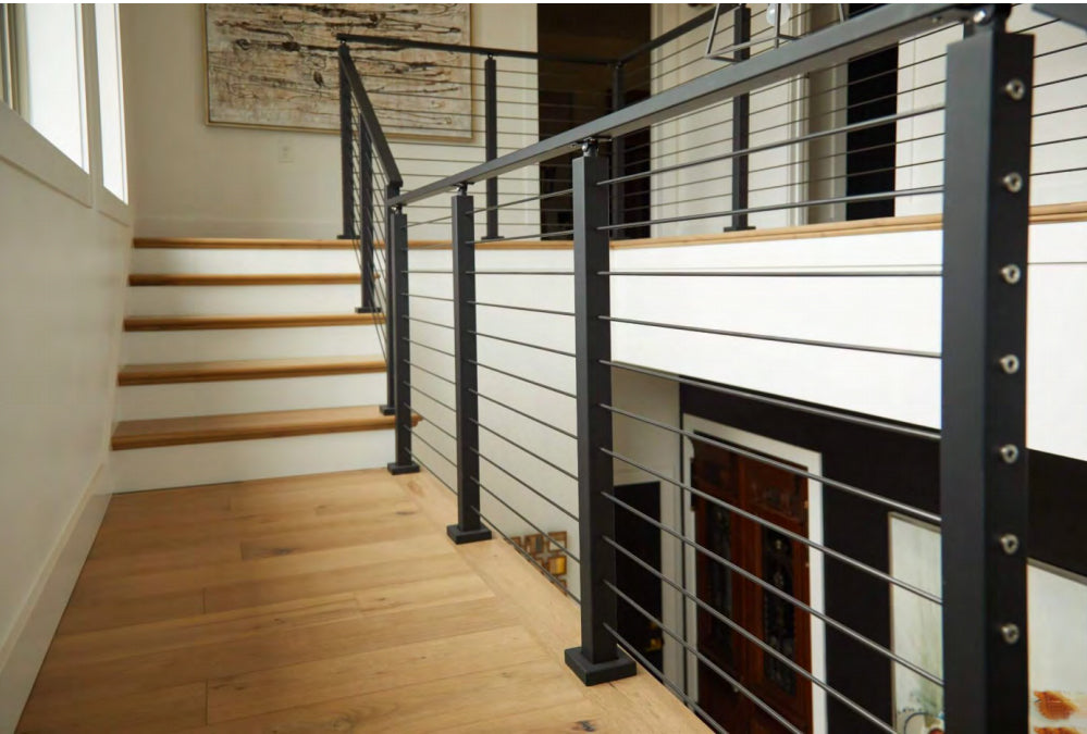 Metal railings | stairs & railing system for prefab luxury house Indoor and outdoor staircases