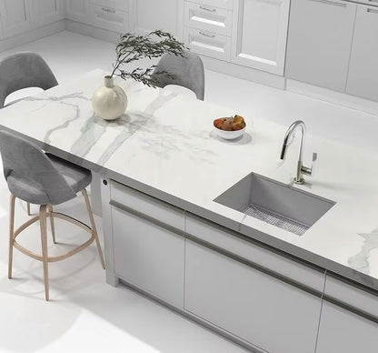Kitchen Cabinet-Quartz stone kitchen countertops for prefab house