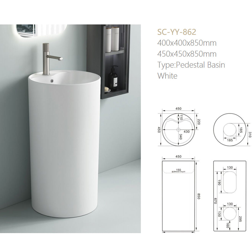 Bathroom Pedestal Basin for prefab house