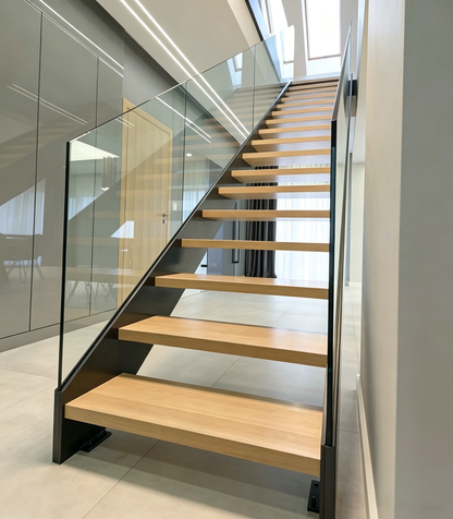 Steel structure staircase - Steel wood staircase