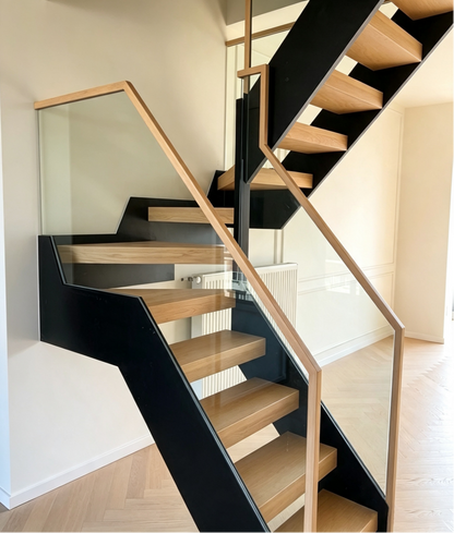 Steel structure staircase - Steel wood staircase