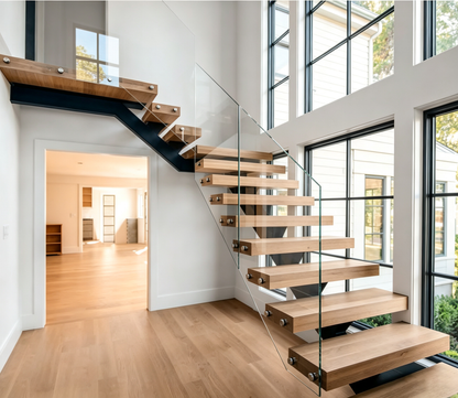 Steel structure staircase - Steel wood staircase