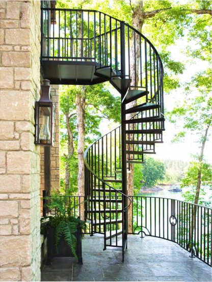 Outdoor Escape Stairs & Wrought Iron