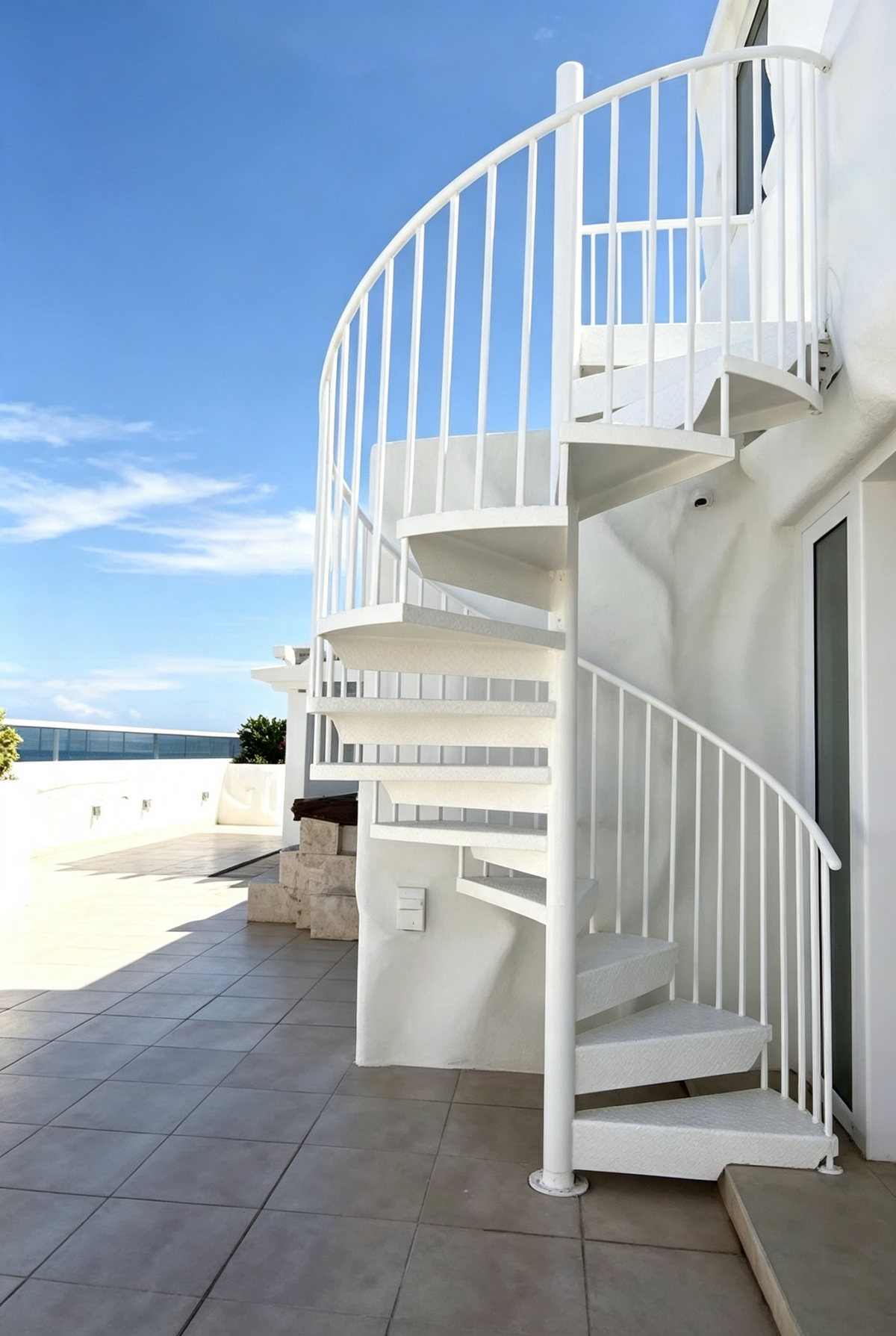 Outdoor Escape Stairs & Wrought Iron