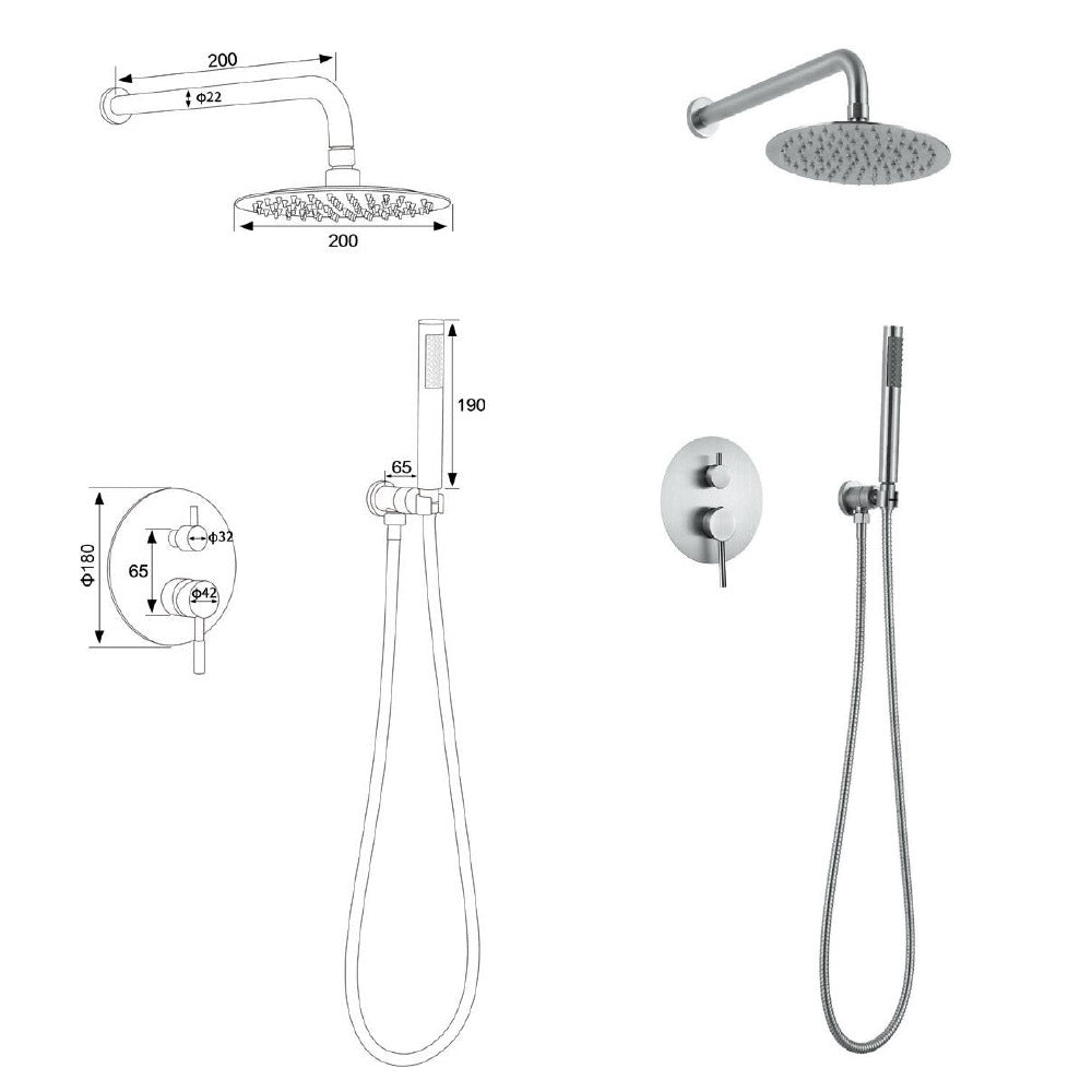 Bathroom-shower faucet US(Concealed)